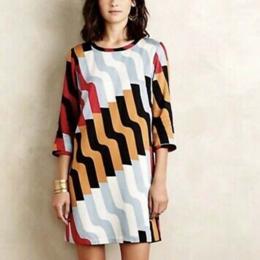 Anthropologie DusenDusen Geometric Shift Dress XSP
